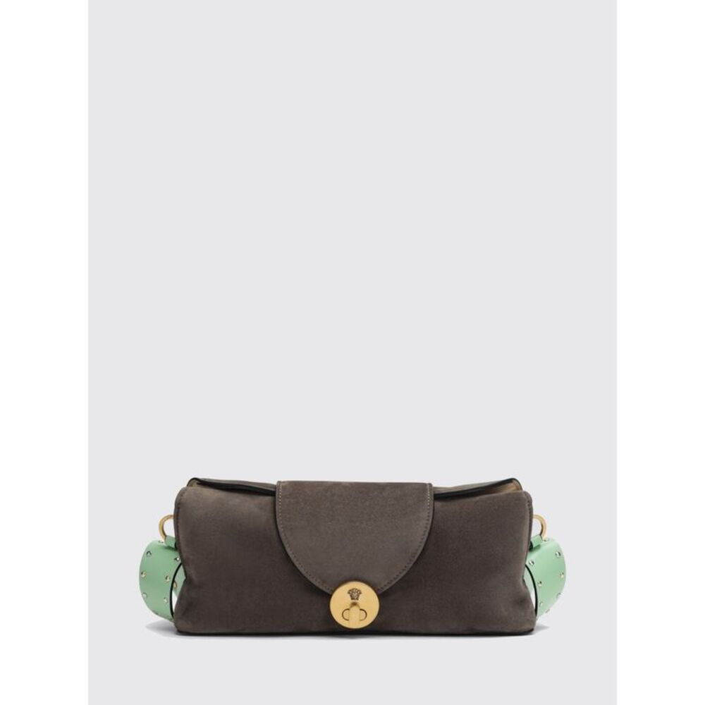 Versace Women Versace Vivian Suede Shoulder Bag With Medusa Plaque